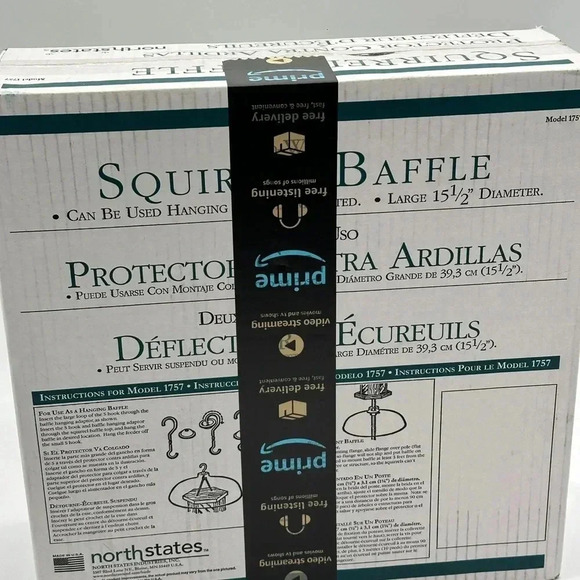 North States TwoWay Squirrel Baffle Protects Bird Feeders Hang or Pole Mount - Picture 4 of 6